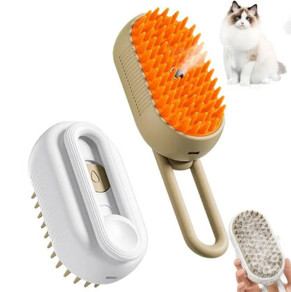 Electric Cat Steam Brush – 3-In-1 Pet Grooming Comb with Water Spray for Cats and Dogs, USB Rechargeable