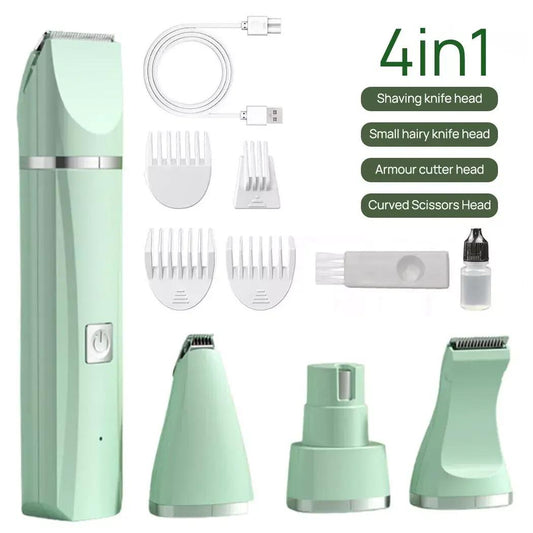 4 in 1 Electric Pet Grooming Kit - Hair Trimmer, Clippers, Nail Grinder for Cats & Dogs