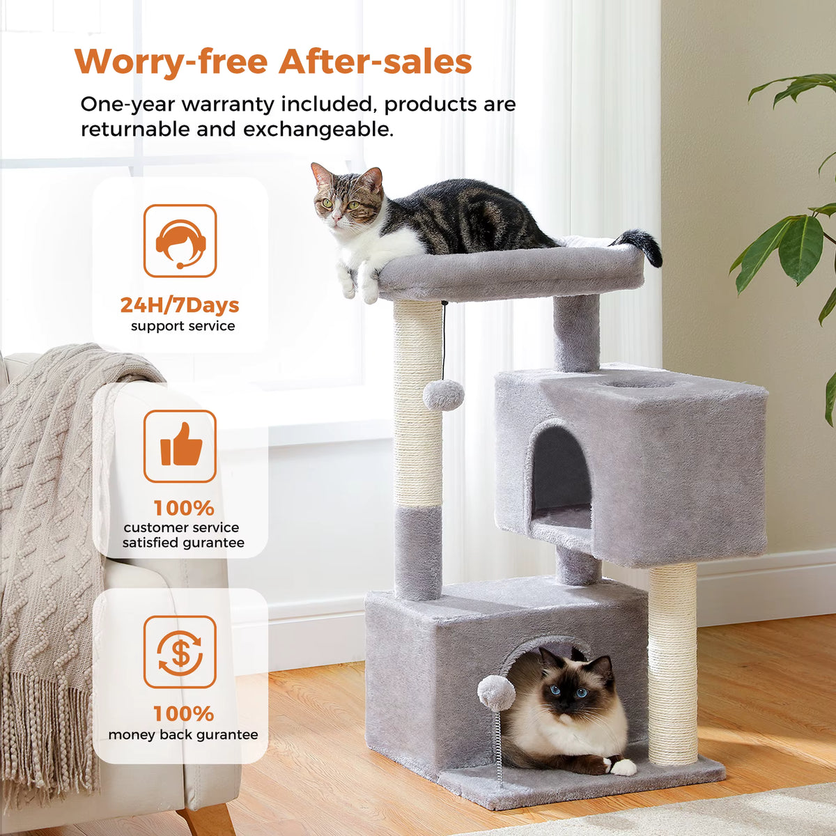 Cat Tree for Large Cats Cat Tower for Indoor